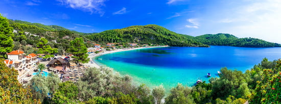 Panormos Bay, Isola di Skopelos, Sporadi, Grecia