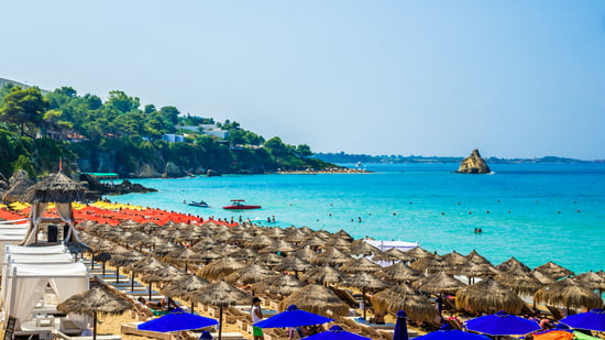 Platis Gialos and Makris Gialos Beach, Kefalonia island, Greece