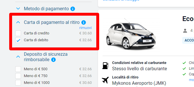 Noleggio auto a Mykonos: consigli pratici per prenotare e risparmiare