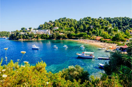 Spiaggia di Troulos, isola di Skiathos, Grecia