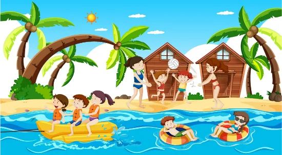 bambini giocano in spiaggia