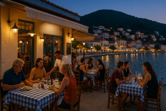 Cena al tramonto sul porto