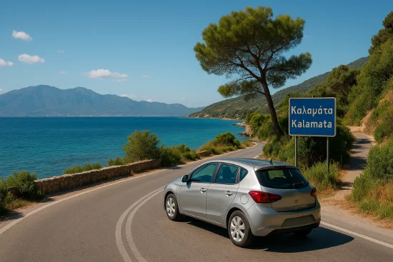 Strada costiera nell’area di Kalamata