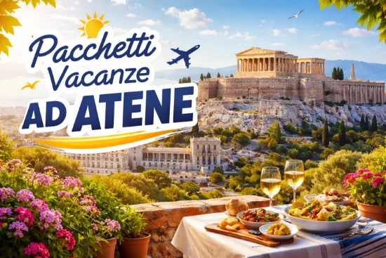 Atene al tramonto durante un city break